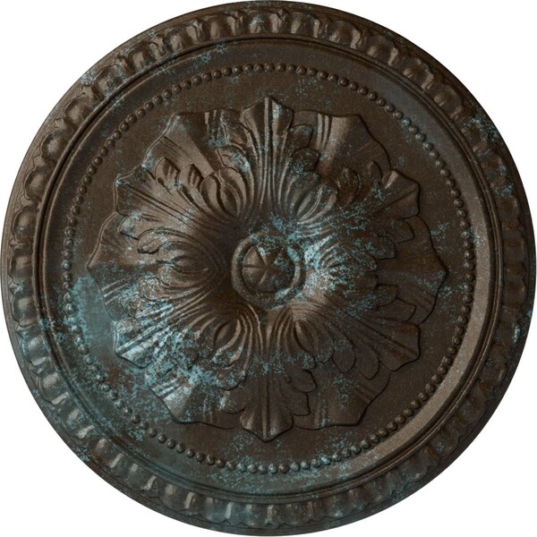 Ekena Millwork Richmond Ceiling Medallion (Fits Canopies up to 2 5/8"), 18"OD x 1 3/8"P, Bronze Blue Patina CM18RIBBS - main